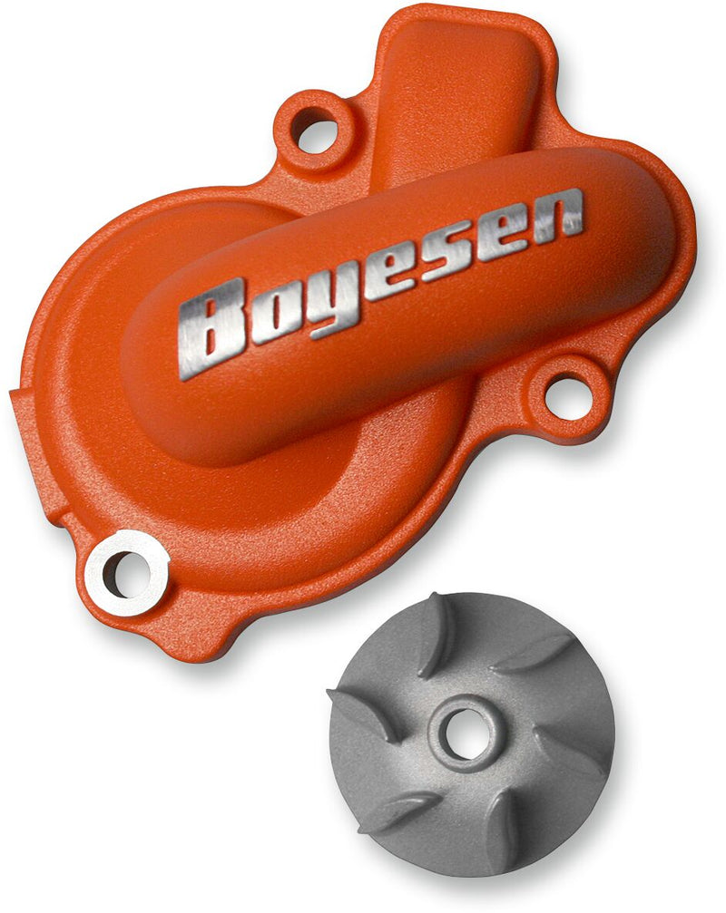 Supercooler Water Pump Cover & Impeller Kit Aluminum Orange For Husaberg FE 450 2014-2015
