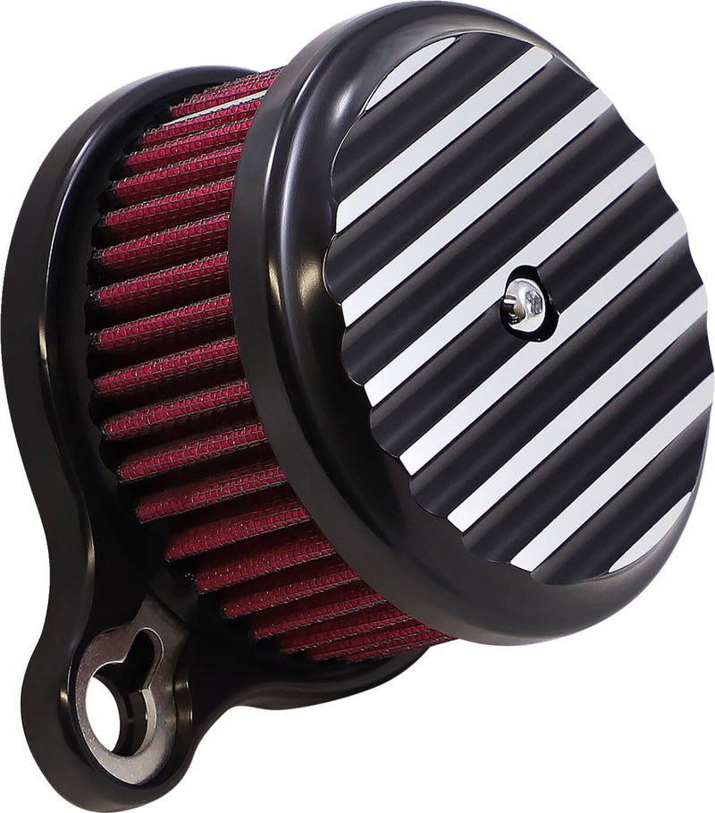 High-Performance Air Cleaner Assembly Round Finned Black For Harley Davidson XL 1200 C 1996-1998