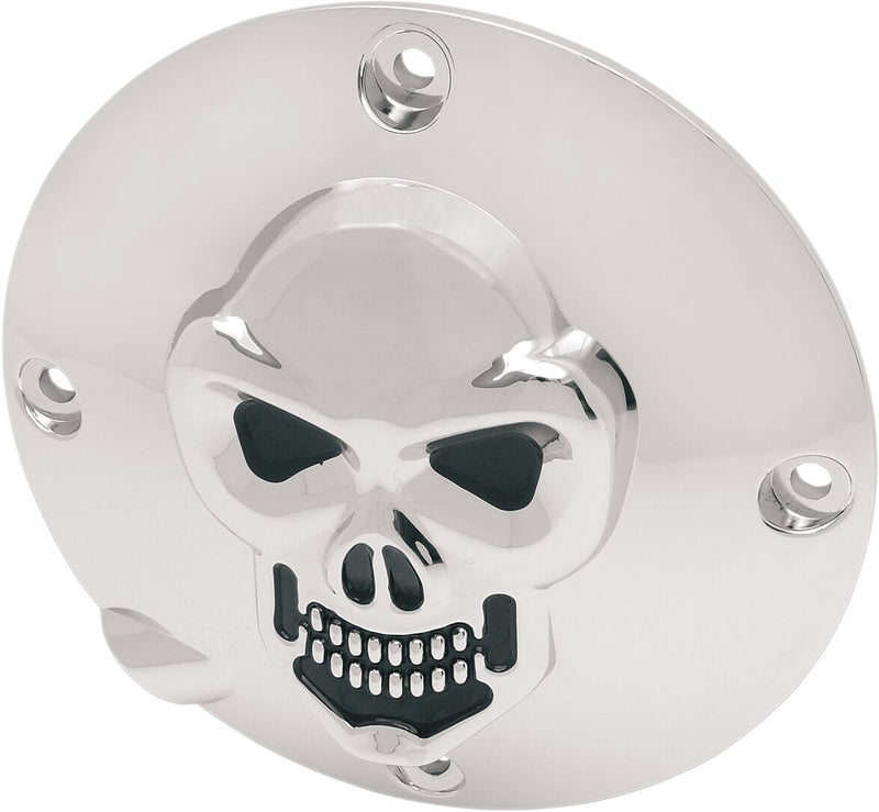 Chrome 3-D Skull Derby Cover Black / Chrome For Harley Davidson XL 1200 C 1996-1998