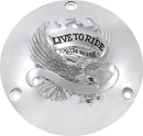 Live To Ride Derby Cover Chrome