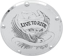 Live To Ride Derby Cover Silver For Harley Davidson FLD 1690 2012-2013
