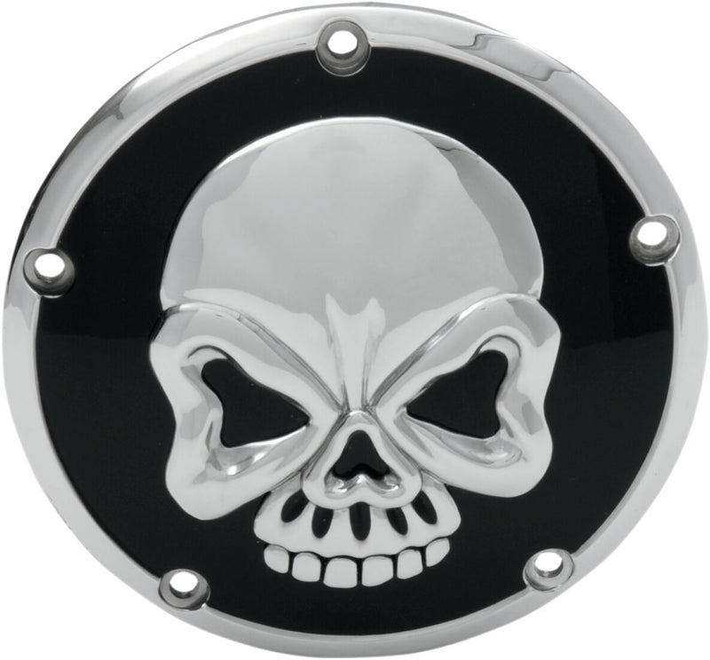 Skull Derby Cover Black / Chrome / Gloss