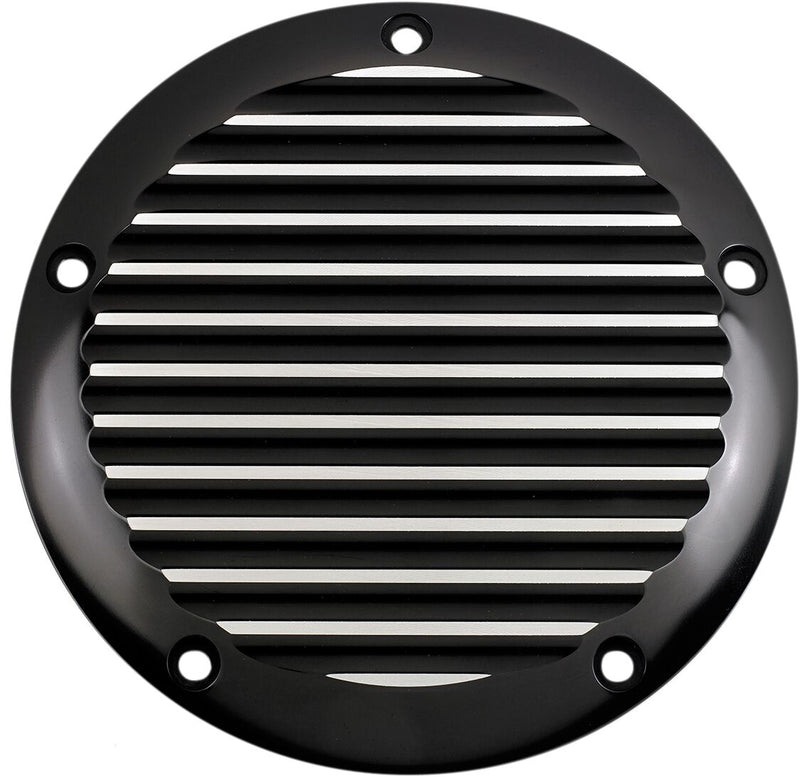 5 Hole Derby Cover Finned Black / Silver