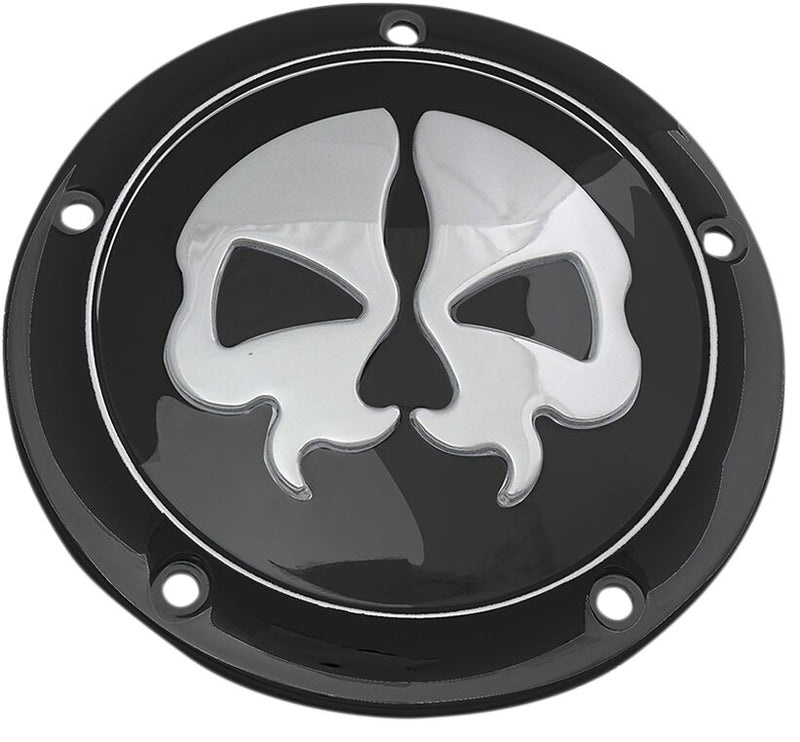 5 Hole Split Skull Derby Cover Black For Harley Davidson FLD 1690 2012-2013