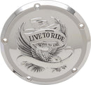 5 Hole Live To Ride Derby Cover Silver