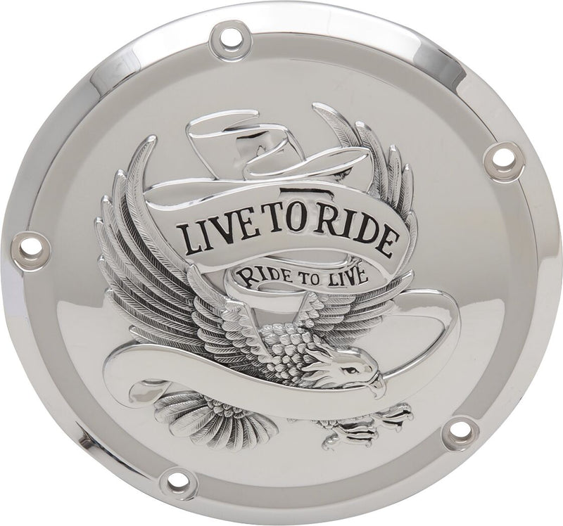 5 Hole Live To Ride Derby Cover Silver