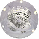 Live To Ride Derby Cover Silver For Harley Davidson XL 1200 NS 2021