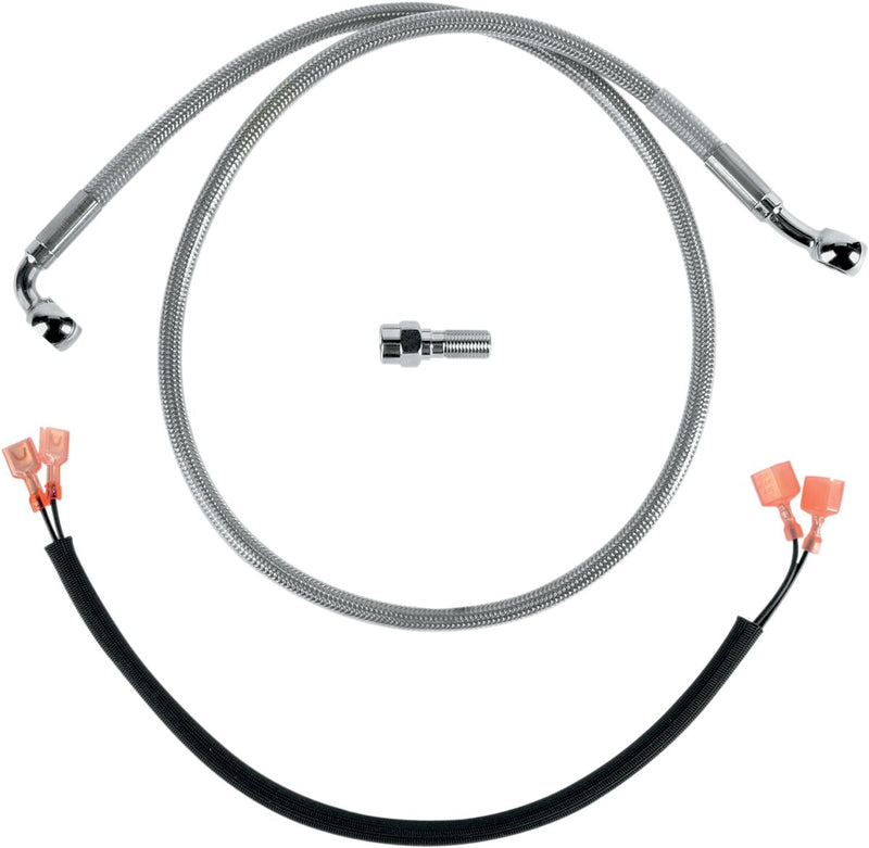 Stainless Steel Rear Brake Line Kit Silver For Harley Davidson FXST 1340 1989-1999