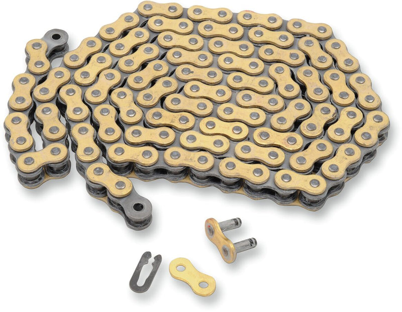 520/135 Drive 160 Clip Link 520 Non-Seal Drag Racing Drive Chain Gold / Black / Steel