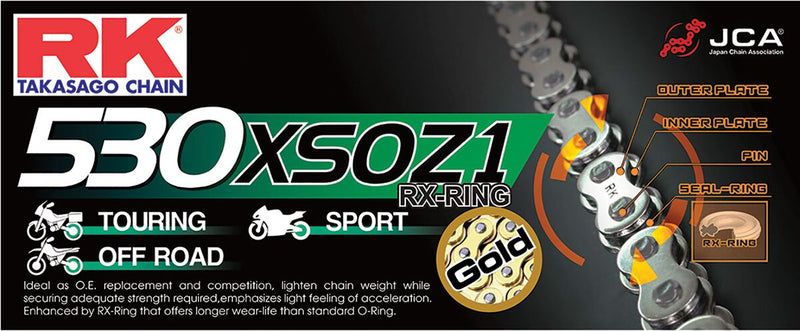 XSOZ Series 530 Drive Chain Gold - 104 Links