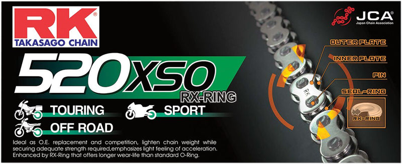 XSO Series 525 X-Ring Drive Chain Natural - 110 Links