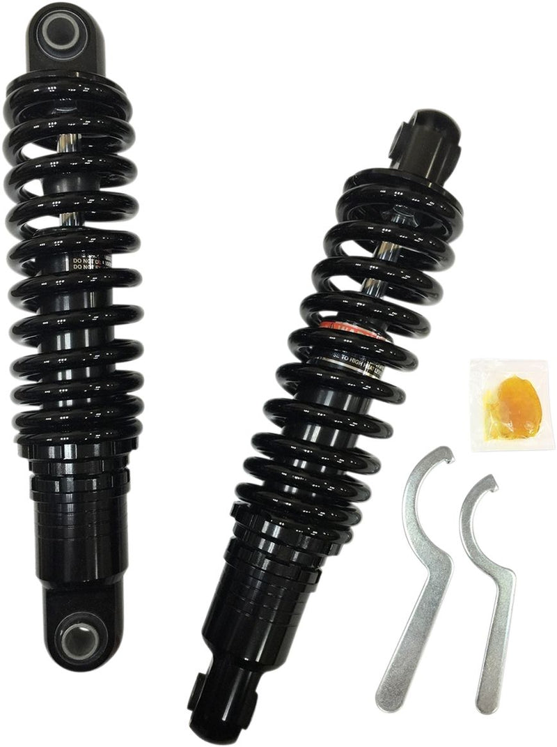 Premium Ride-Height Adjustable Shocks Black 12.00 Inch For Harley Davidson FLD 1690 2012-2013