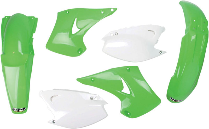 Full Body Replacement Plastic Kit Green / OEM White For Kawasaki KX 125 M 2003-2005