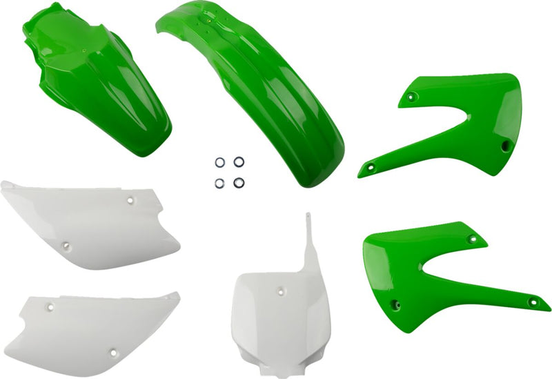 Full Body Replacement Plastic Kit Green / OEM White For Kawasaki KX 85 17/14 2001-2006