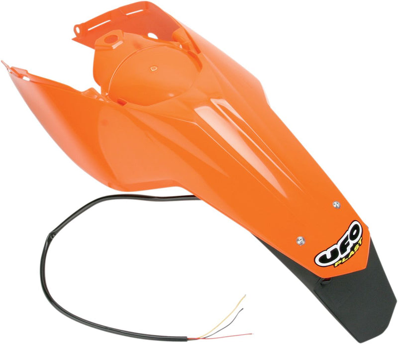 Enduro Rear Fender With Side Panels & LED Light Black / KTM Orange