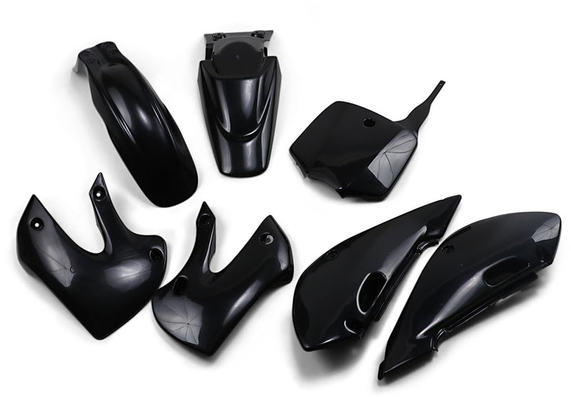 Full Body Replacement Plastic Kit Black For Kawasaki KLX 110 2002-2009