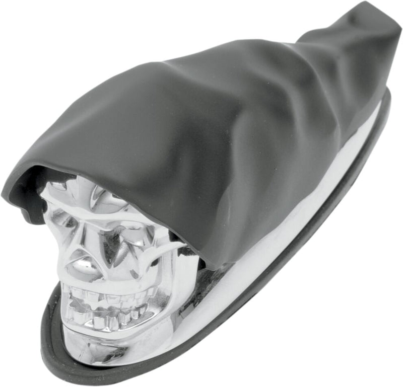 Shrouded Skull Fender Ornament Black / Chrome