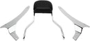 Short Square Sissy Bar Chrome With Pad For Kawasaki VN 900 2006-2016