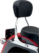Short Round Sissy Bar Chrome With Pad For Harley Davidson FLSTF 1450 2000-2003