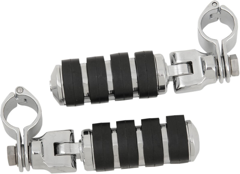 Large ISO-Pegs With Mounts & 1-1/4 Inch Magnum Quick Clamps Black / Chrome