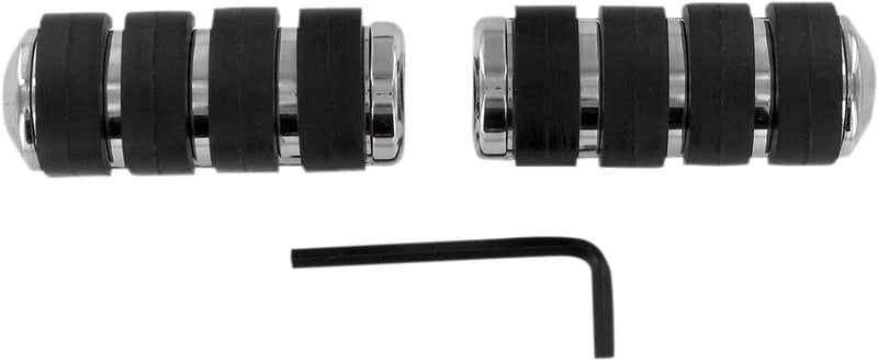 ISO Footpegs Large Without Adapters Black / Chrome