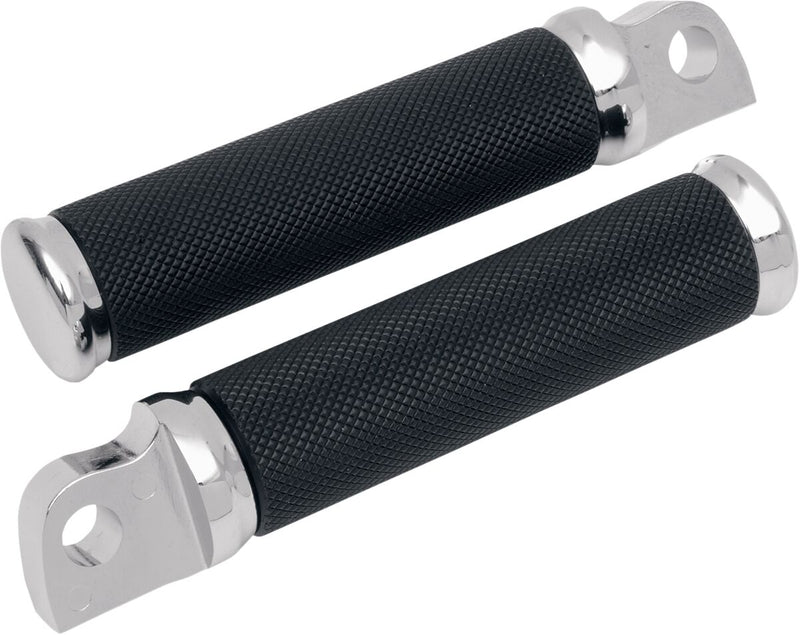 Hotop Rubber Male Mount Footpegs Black / Chrome