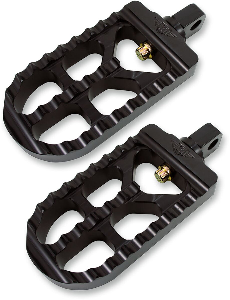 Adjustable Serrated Billet Footpegs Long Black