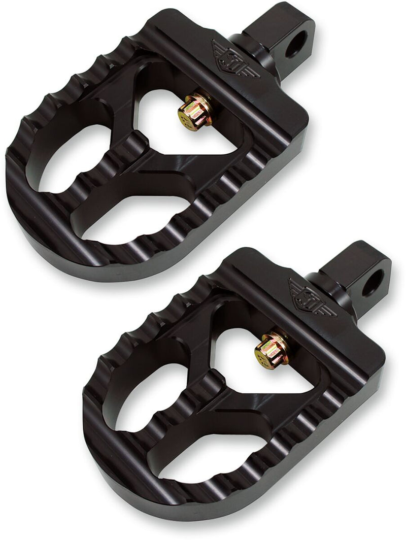 Adjustable Serrated Billet Footpegs Short Black