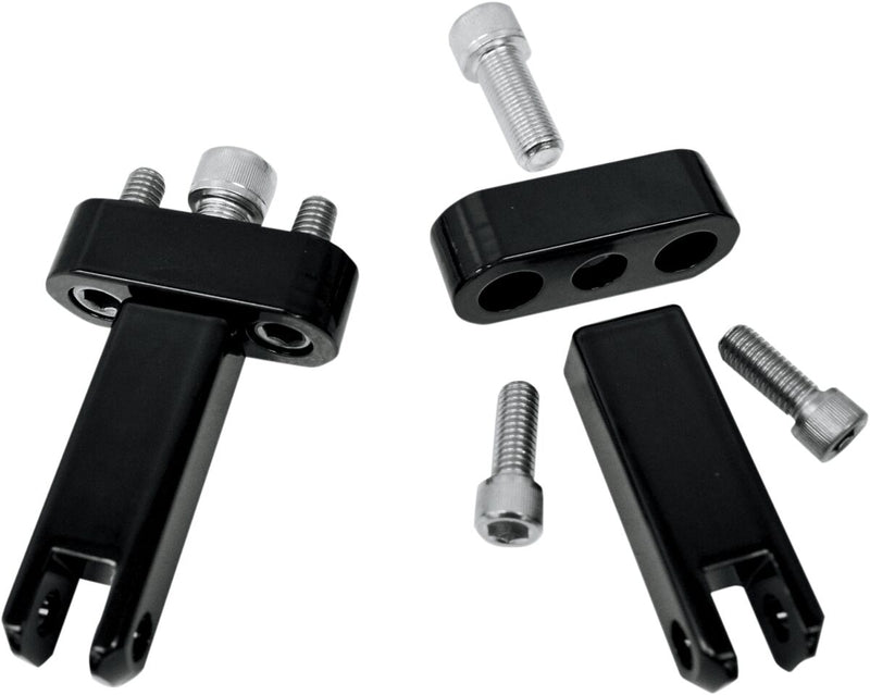 Passenger Footpeg Mount Kits Gloss Black / Silver