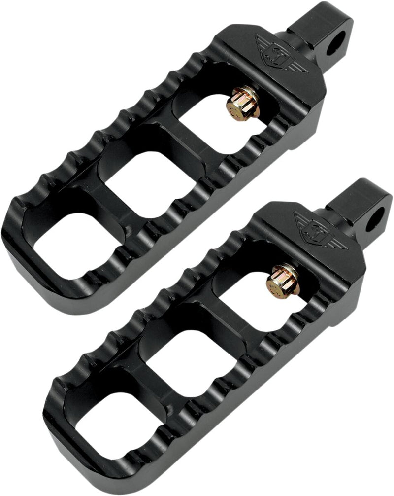 Adjustable Serrated Billet Footpegs Narrow Aluminium Black