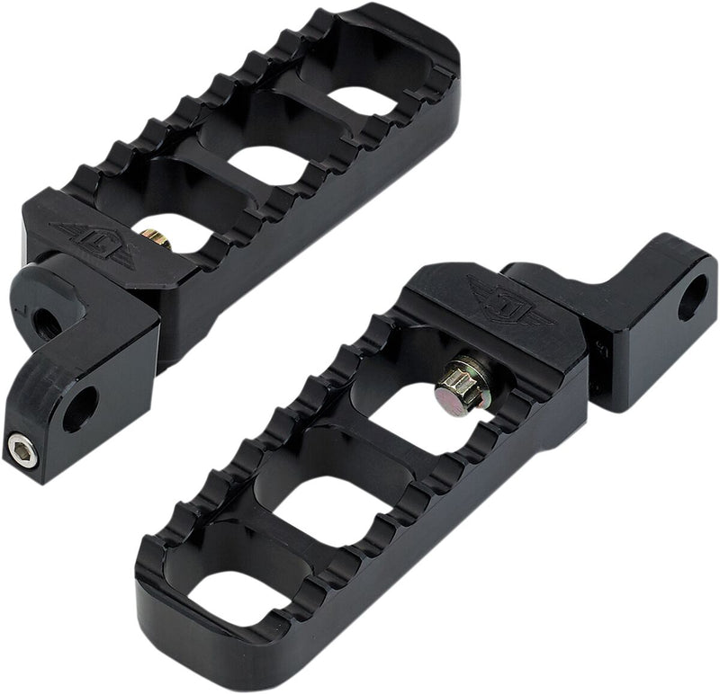 Adjustable Serrated Billet Footpegs Narrow Black