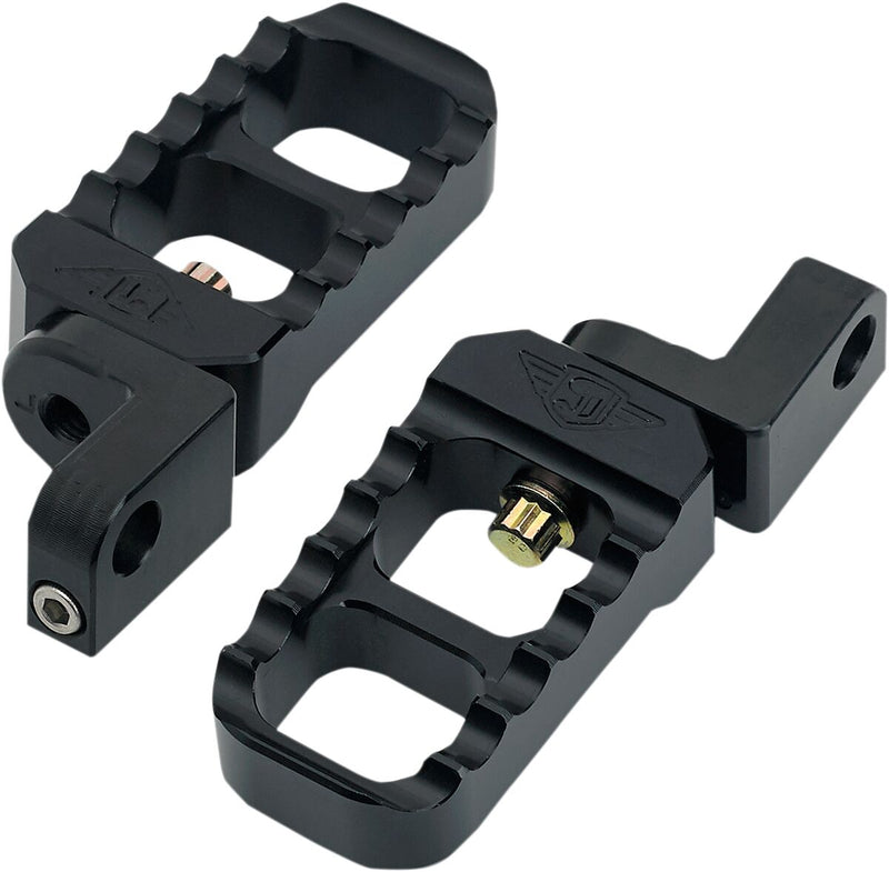 Adjustable Serrated Billet Footpegs Stubby Black For Harley Davidson FLFB 1750 ABS 2018