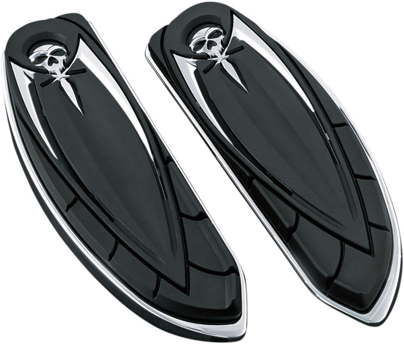 Driver Floorboard Covers Zombie Black / Chrome