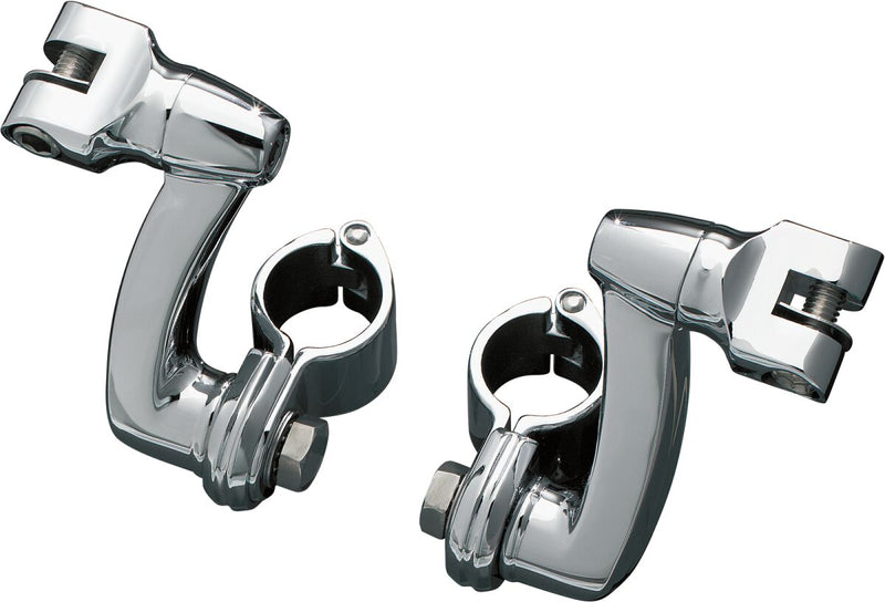 Longhorn Offset Mounts With 1-1/4 Inch Magnum Quick Clamps Chrome