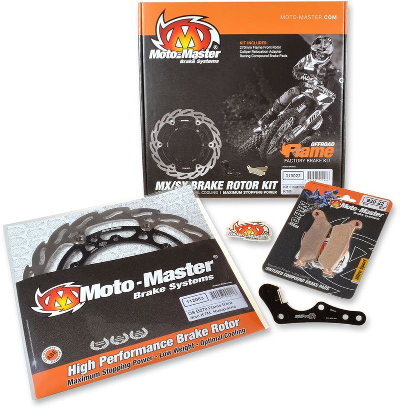 Flame Oversize 270mm Floating Rotor Front Brake Kit Black / Silver For Honda CR 125 R 2004-2007
