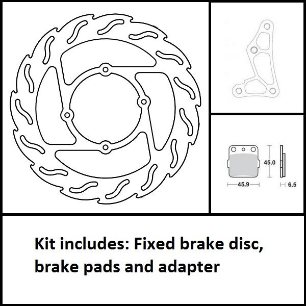 Floating Rotor Front Brake Kit 260mm Oversize Black / Silver For Honda CR 80 RB 1996-2002