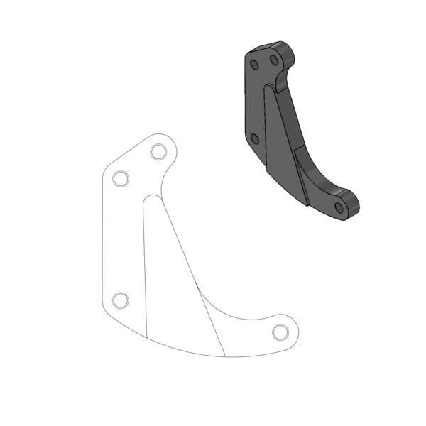 Supermoto Racing Rotor Adapter Bracket Black For Husqvarna CR 125 1995-2013