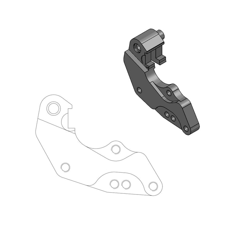 Relocation Bracket For Dakar 298mm Front Disk Black For Fantic XE 125 2021-2023