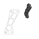 Supermoto Street Rotor Adapter Bracket Black For Yamaha WR 250 F 2018