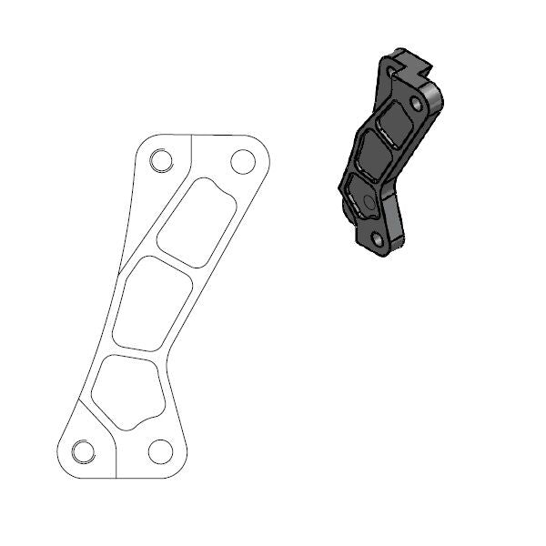Supermoto Street Rotor Adapter Bracket Black For Yamaha WR 250 F 2018