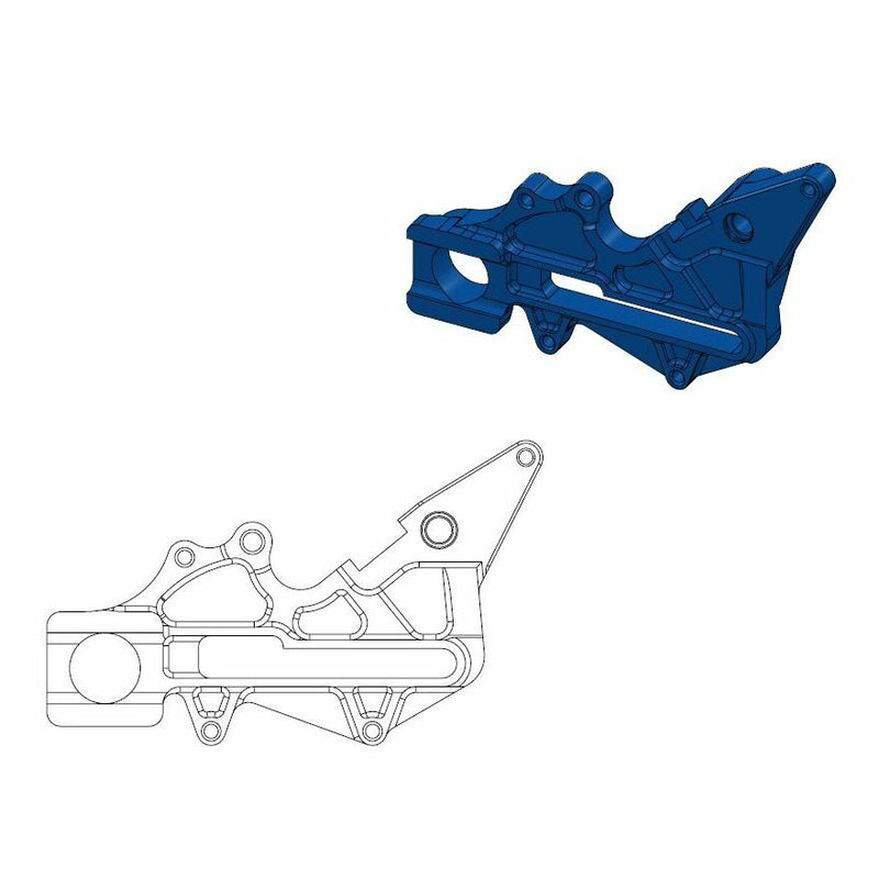 Relocation Bracket 220mm For OEM Caliper Blue For Gas Gas EC 350 F 2021-2023