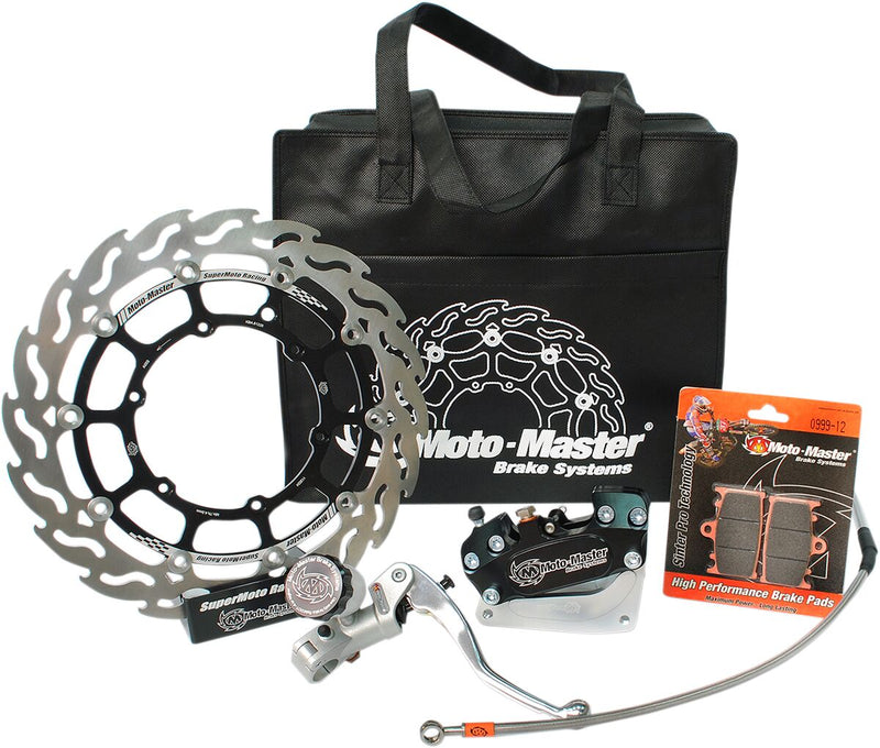 Supermoto Racing Brake Kit 300mm Black / Silver For KTM XC-W 450 2010-2011