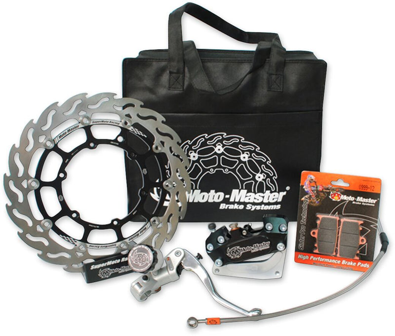 Supermoto Racing Brake Kit 300mm Black / Silver For Suzuki RMX 450 Z 2010-2017