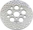 Polished Stainless Steel Drilled Rear Brake Rotor Polished / Silver - 11.8 Inch