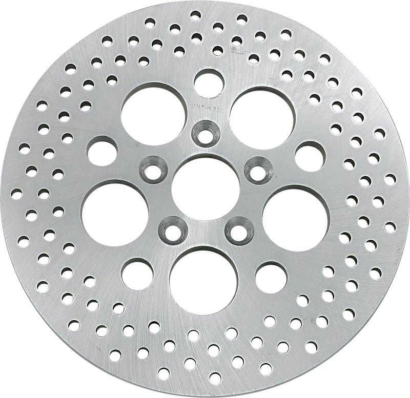 Polished Stainless Steel Drilled Rear Brake Rotor Polished / Zinc - 11.875 Inch