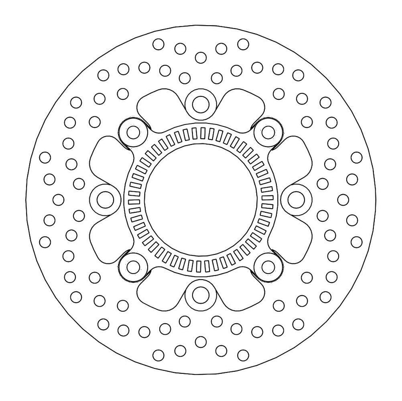 Halo Series Fixed Rear Round Brake Rotor Natural For Kawasaki ER-6F 650 ABS 2008
