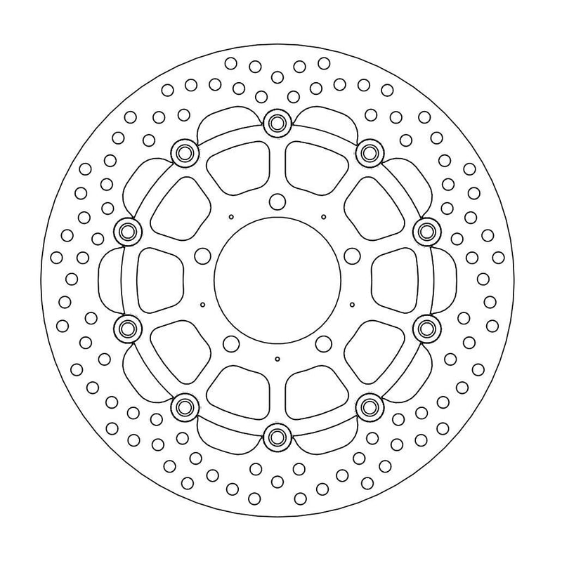 Halo Series Floating Brake Rotor Black For Kawasaki ER-6F 650 2006-2008