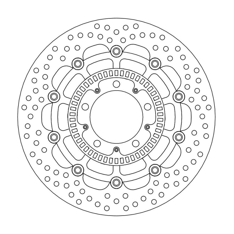 Halo Series Floating Brake Rotor Black For Kawasaki EN 650 2015-2016