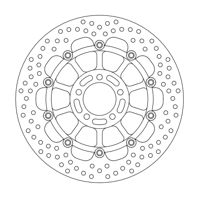Halo Series Floating Brake Rotor Black For Kawasaki ZR 1100 1992-1994
