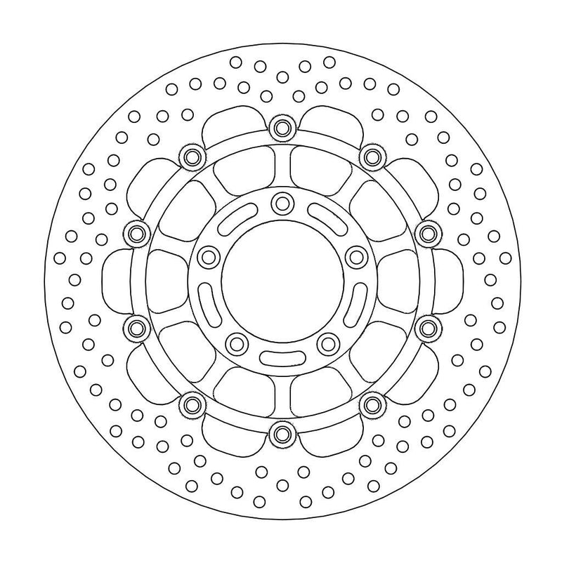 Halo Series Floating Brake Rotor Black For MV Agusta Brutale 1090 ABS 2015-2016